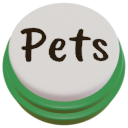 Green button labeled 'pets'
